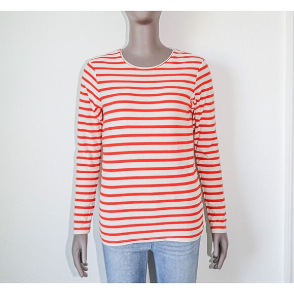 Scotch & Soda Orange Striped Long Sleeve Basic Casual Summer Top Size Medium - Picture 1 of 3
